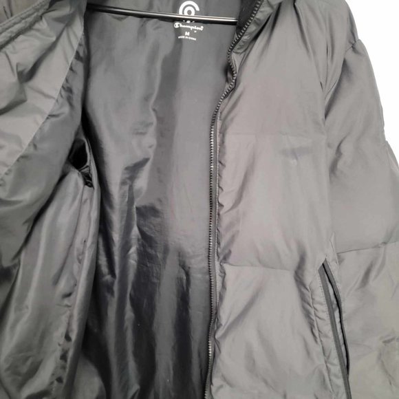Champions Mens Medium black Jacket waterproof lined hood M winter fall - Picture 11 of 16